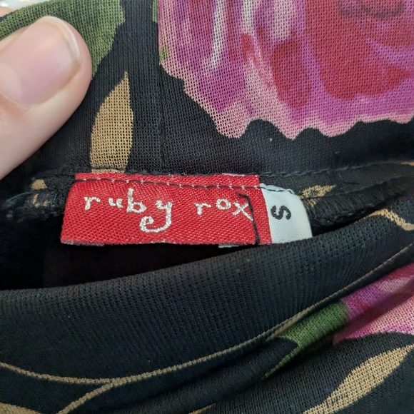 Y2K Ruby Rox Strapless Midi Dress Mesh Overlay - Picture 2 of 3